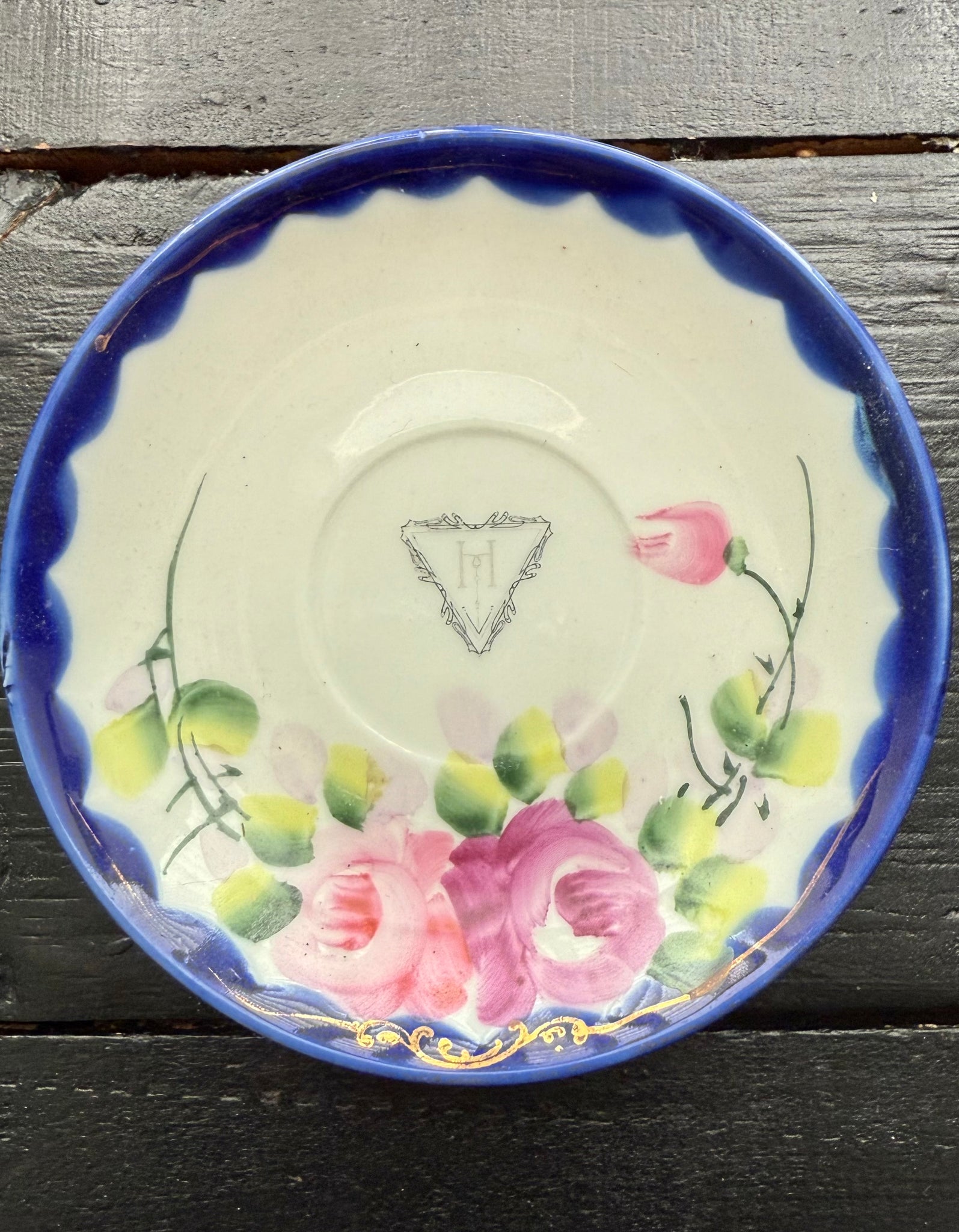 Imperfect vintage haunted cup and saucer