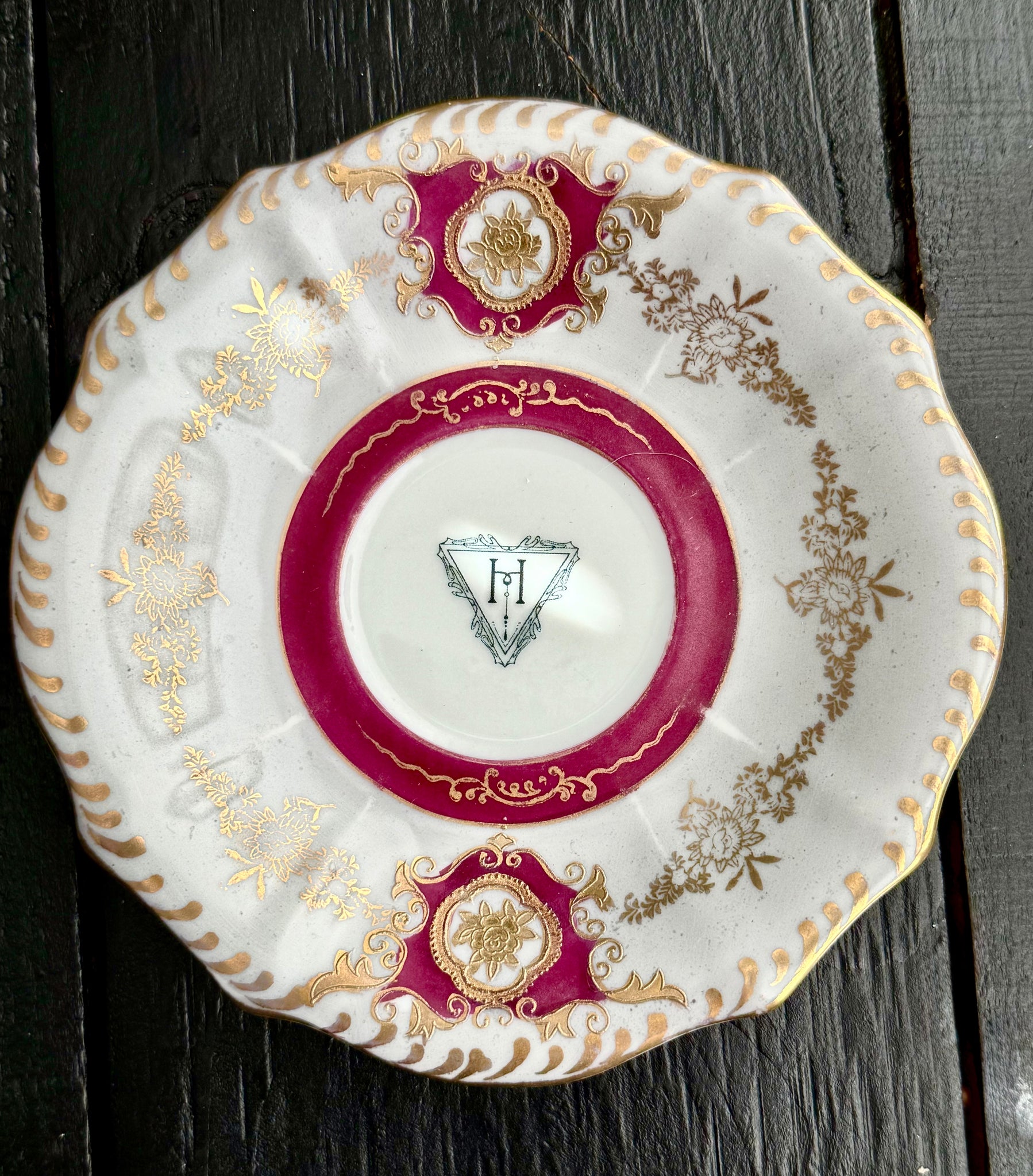 Vintage Mask of the red death teacup and saucer