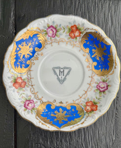 Vintage Cobalt Hand teacup and saucer