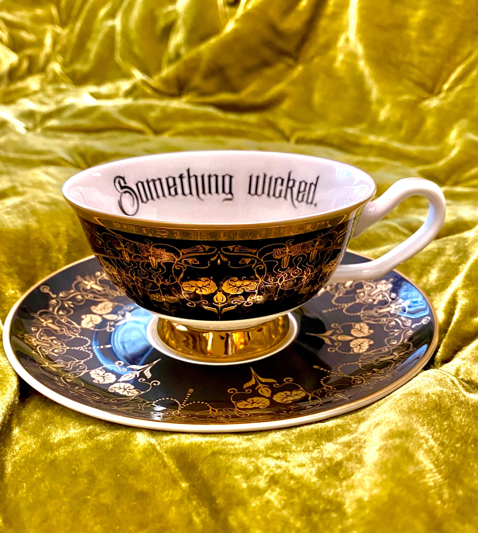 Black Nouveau Something Wicked cup and saucer