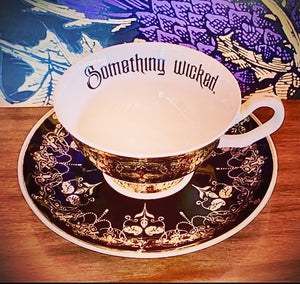 Black Nouveau Something Wicked cup and saucer