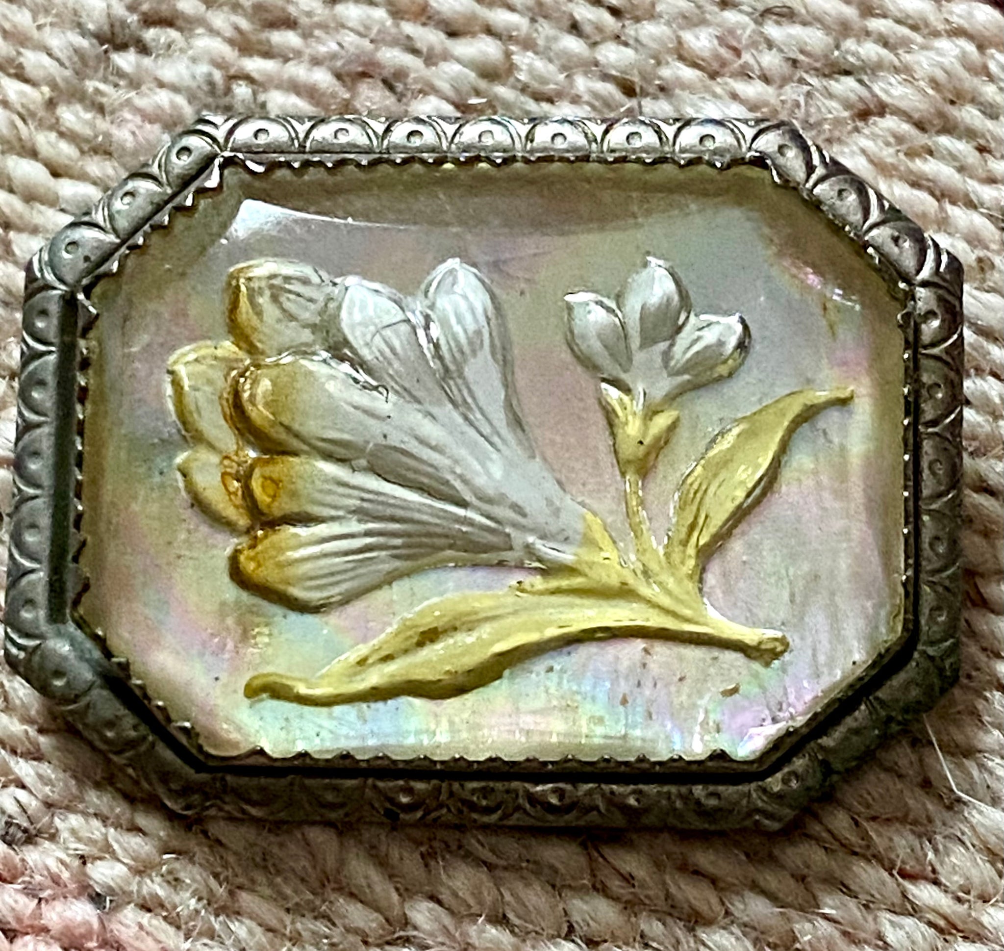 Vintage mother of pearl pin