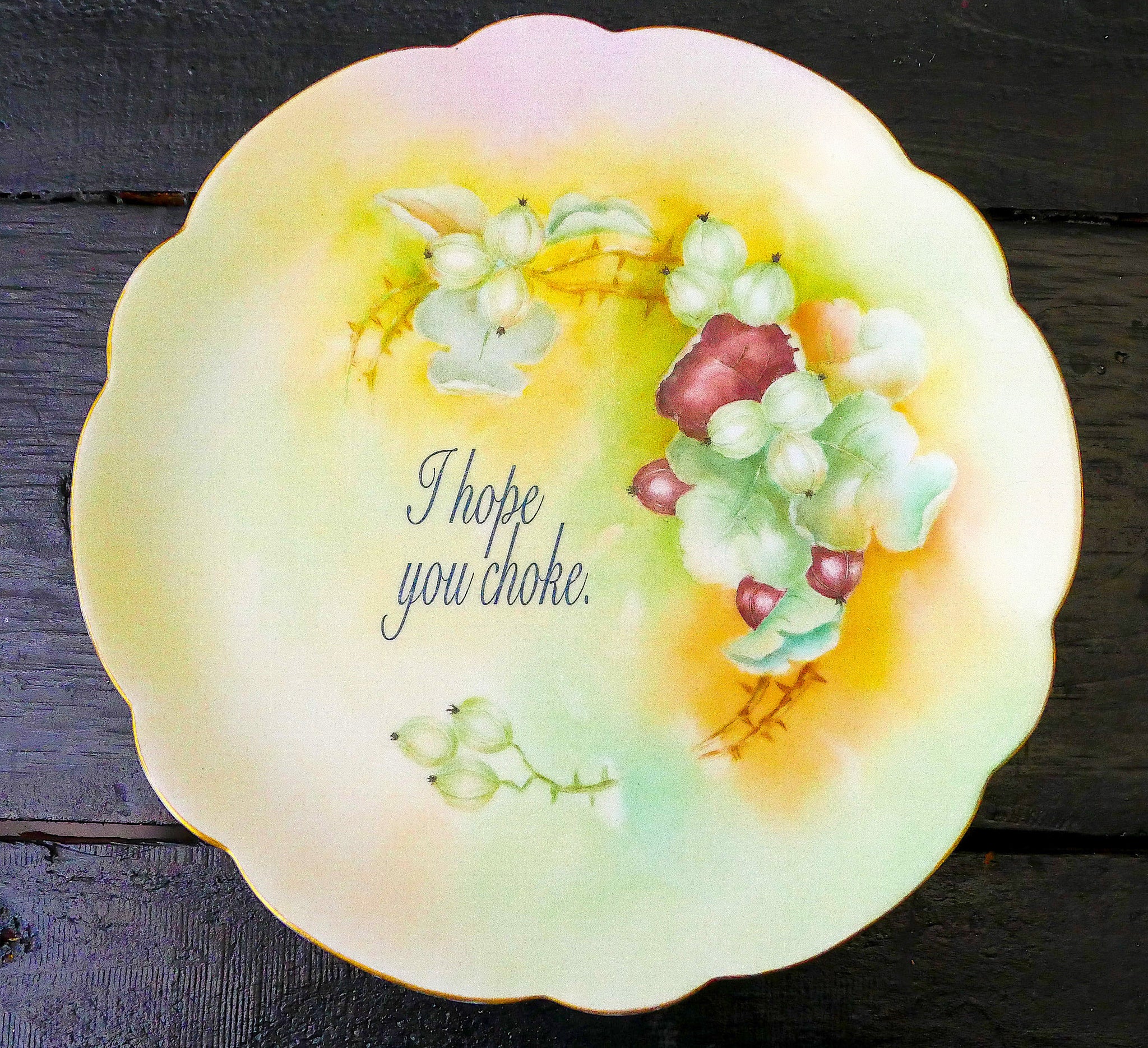 Vintage Yellow Choke Dinner Plate