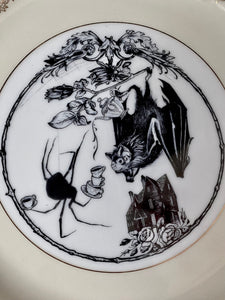 Black Veil Bat Tea Party Dinner Plate