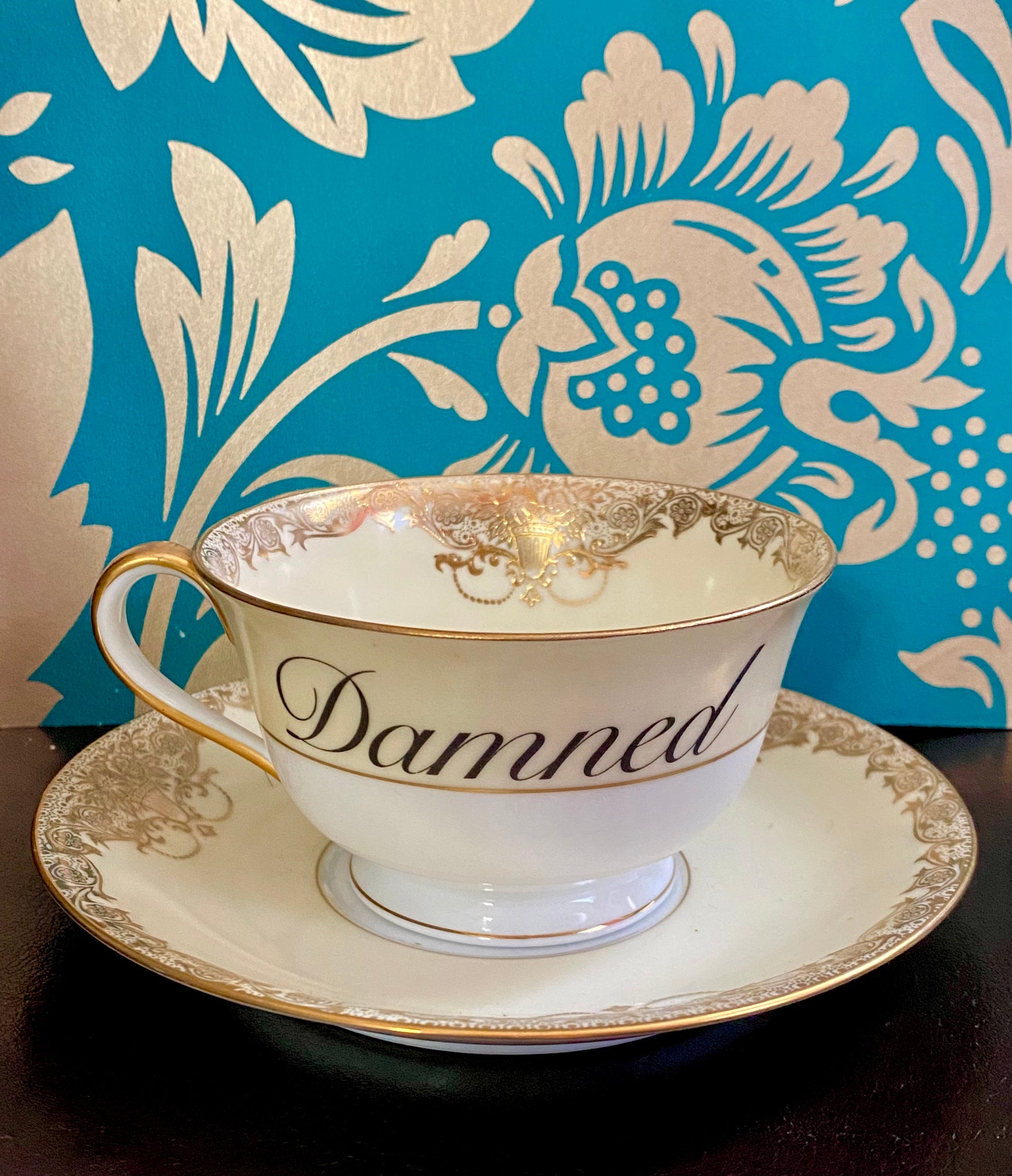 Vintage Damned Teacup and saucer