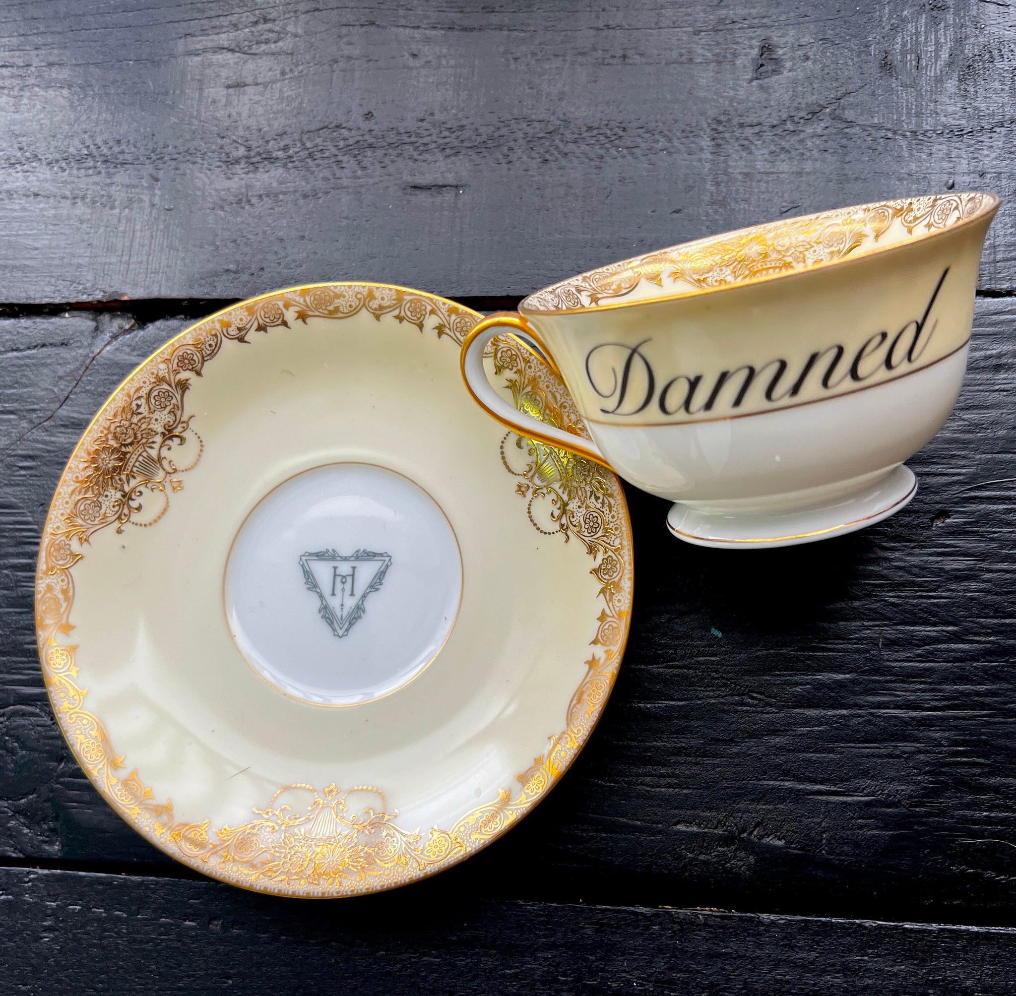 Vintage Damned Teacup and saucer