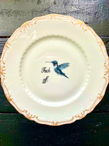 Vintage Hummingbird fuck off salad plate