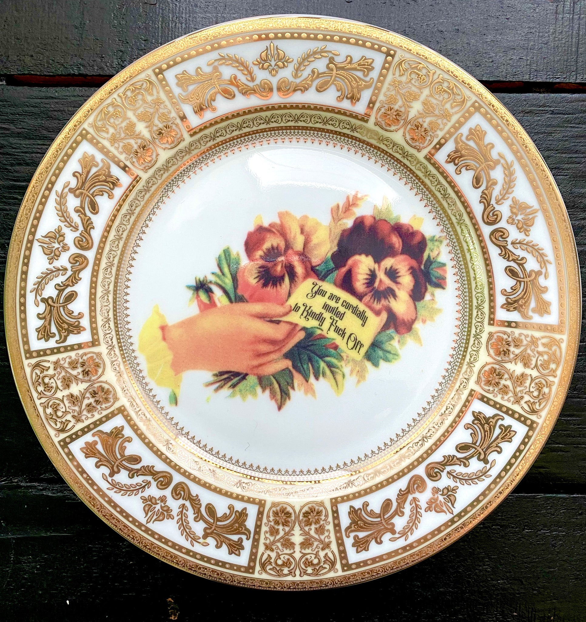 Pre-order: You are cordially invited gold salad plate